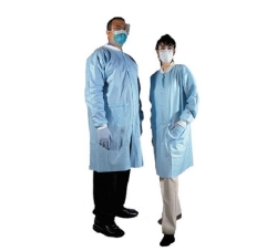 Coat Lab Coat Blue SafeBasics™ Small Knee Length Disposable (10/PK 5PK/CS) by AMD Ritmed  ID 8016